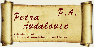 Petra Avdalović vizit kartica